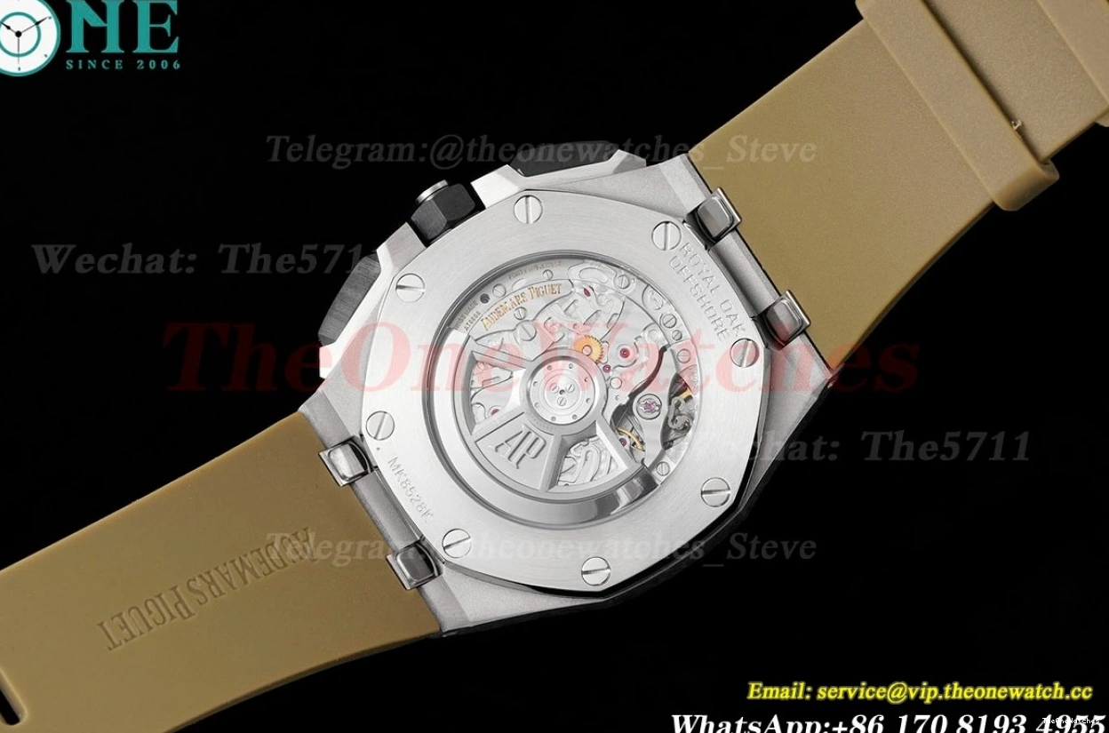 APF Brown Oak SS 43mm Offshore Black Royal RU Chrono A7750 0402